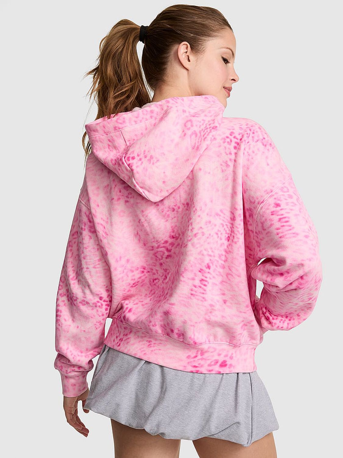 pink Pink Campus Fleece&trade; Full-Zip Hoodie Pink Leopard 2 of 2 