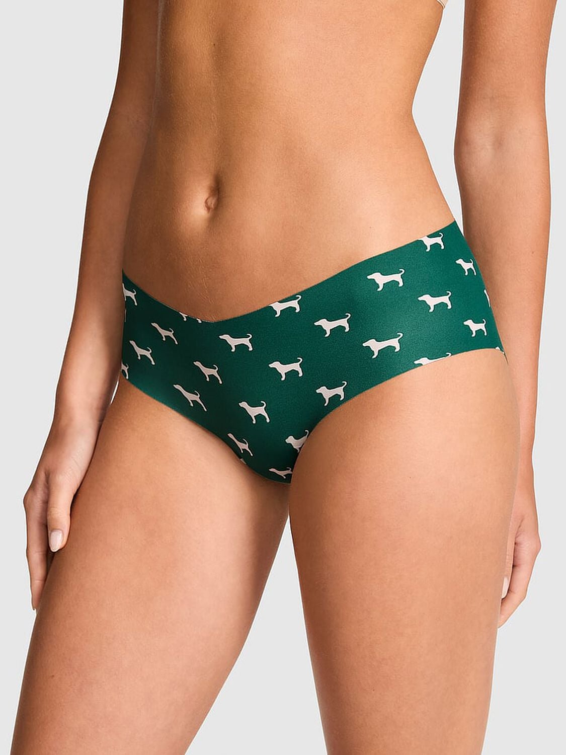 vs Pink No-Show Hiphugger Panty Dk Garden Dog 1 of 3 