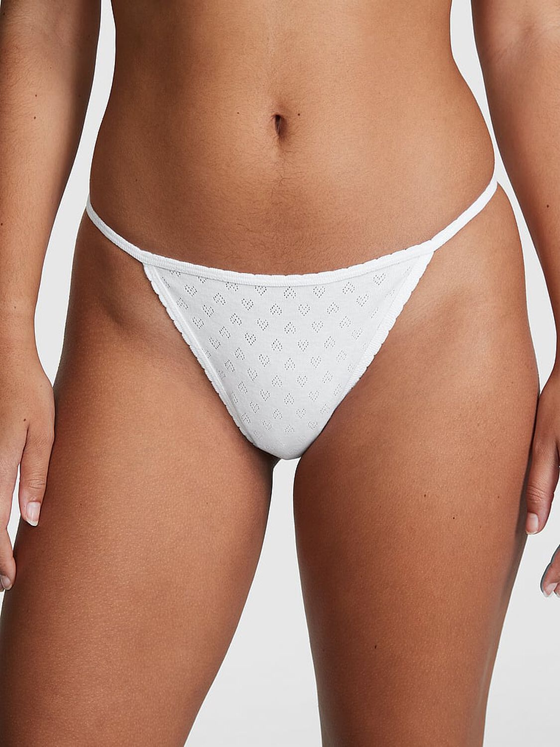 vs Pink Cotton V-String Panty 1 of 3 