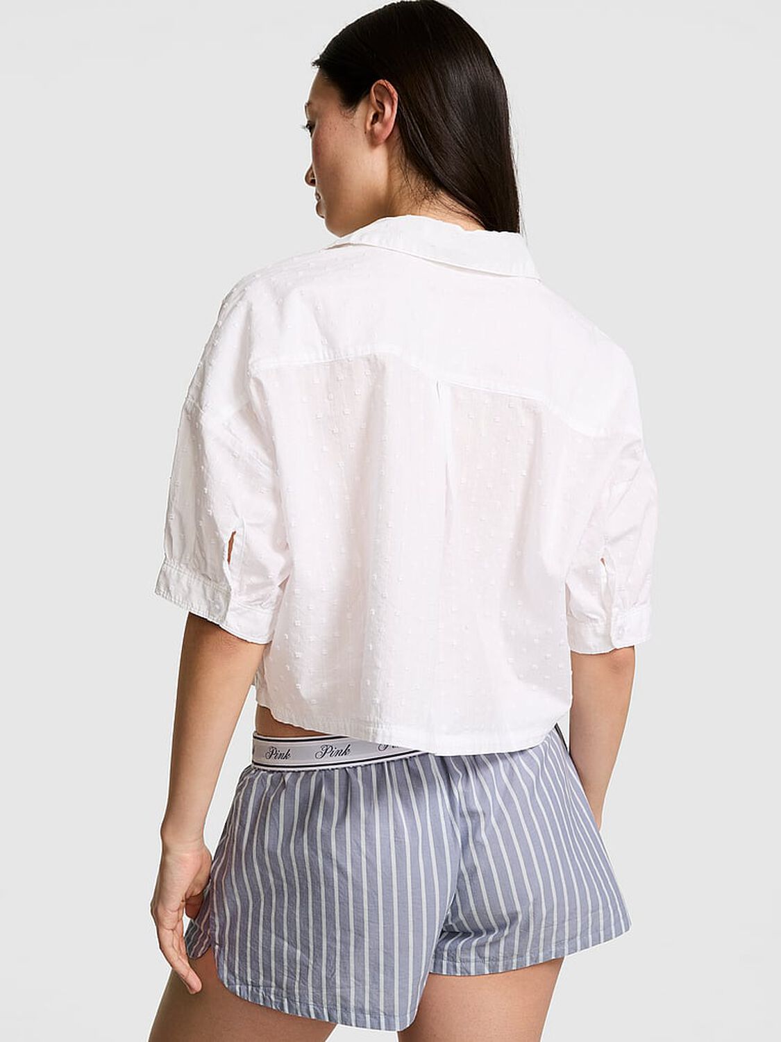 vs Pink Coastal Cutie Tie-Front Sleepshirt White 2 of 3 