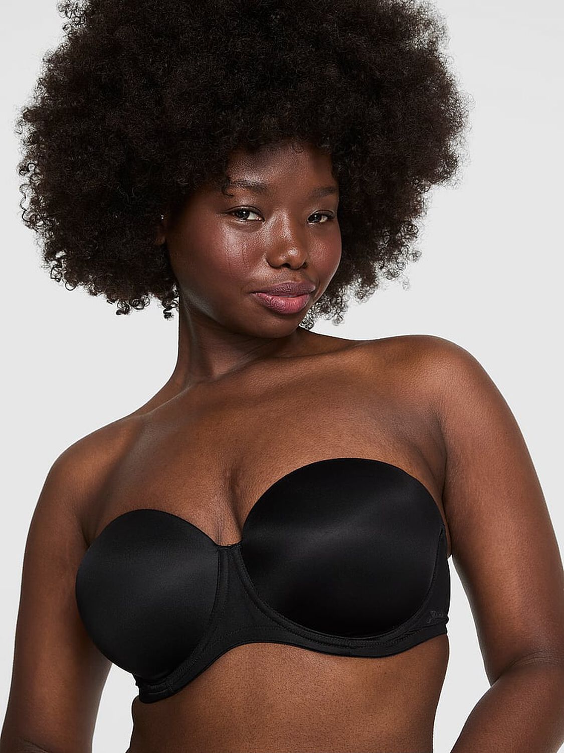 vs Pink Wear Everywhere Wear Everywhere Push-Up Strapless Bra Black 1 of 3 