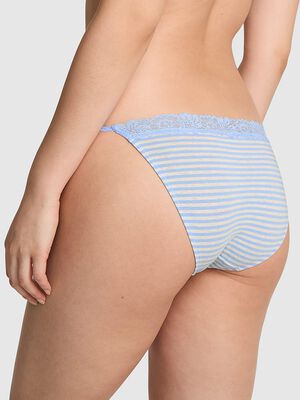 Cotton Lace-Trim Bikini Panty