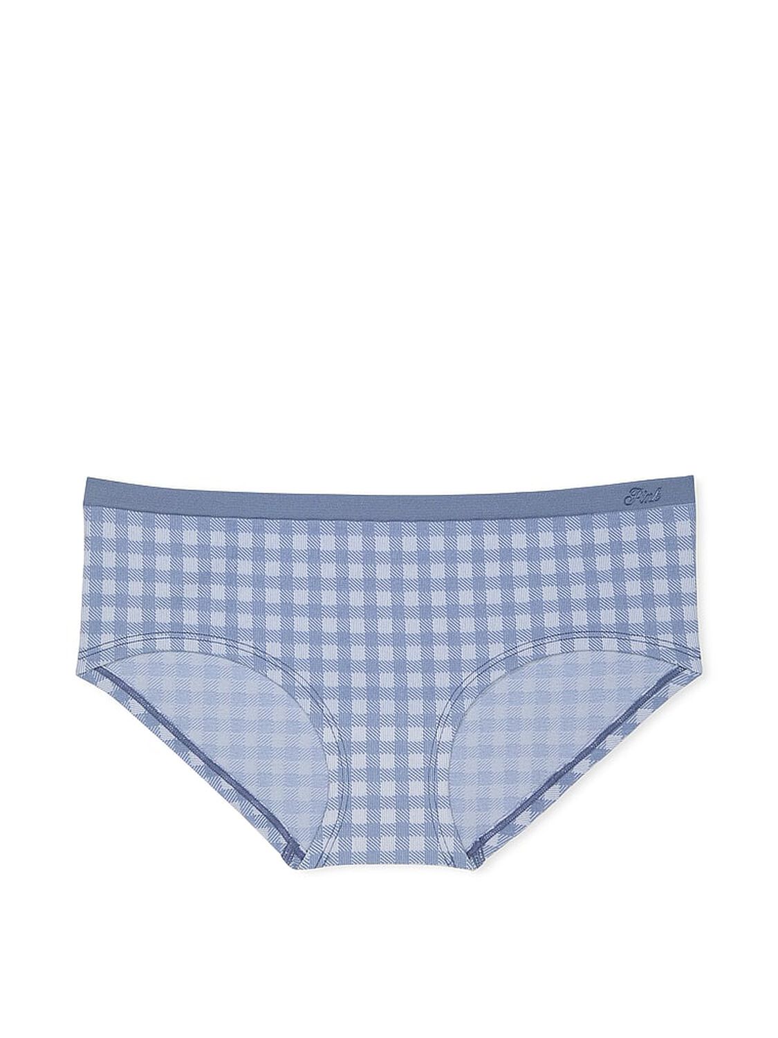 vs Pink Seamless Hiphugger Panty Dusty Iris Gingham Print 3 of 4 
