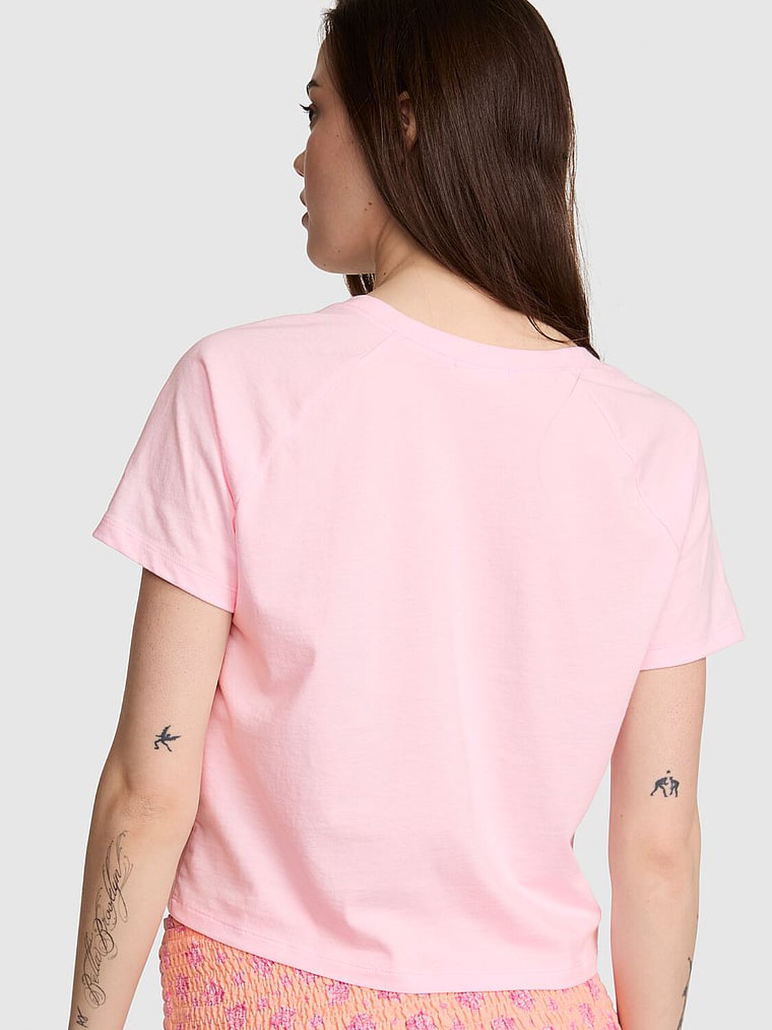 vs Pink Cotton Raglan Sleep Tee Coconut Pink 2 of 3 