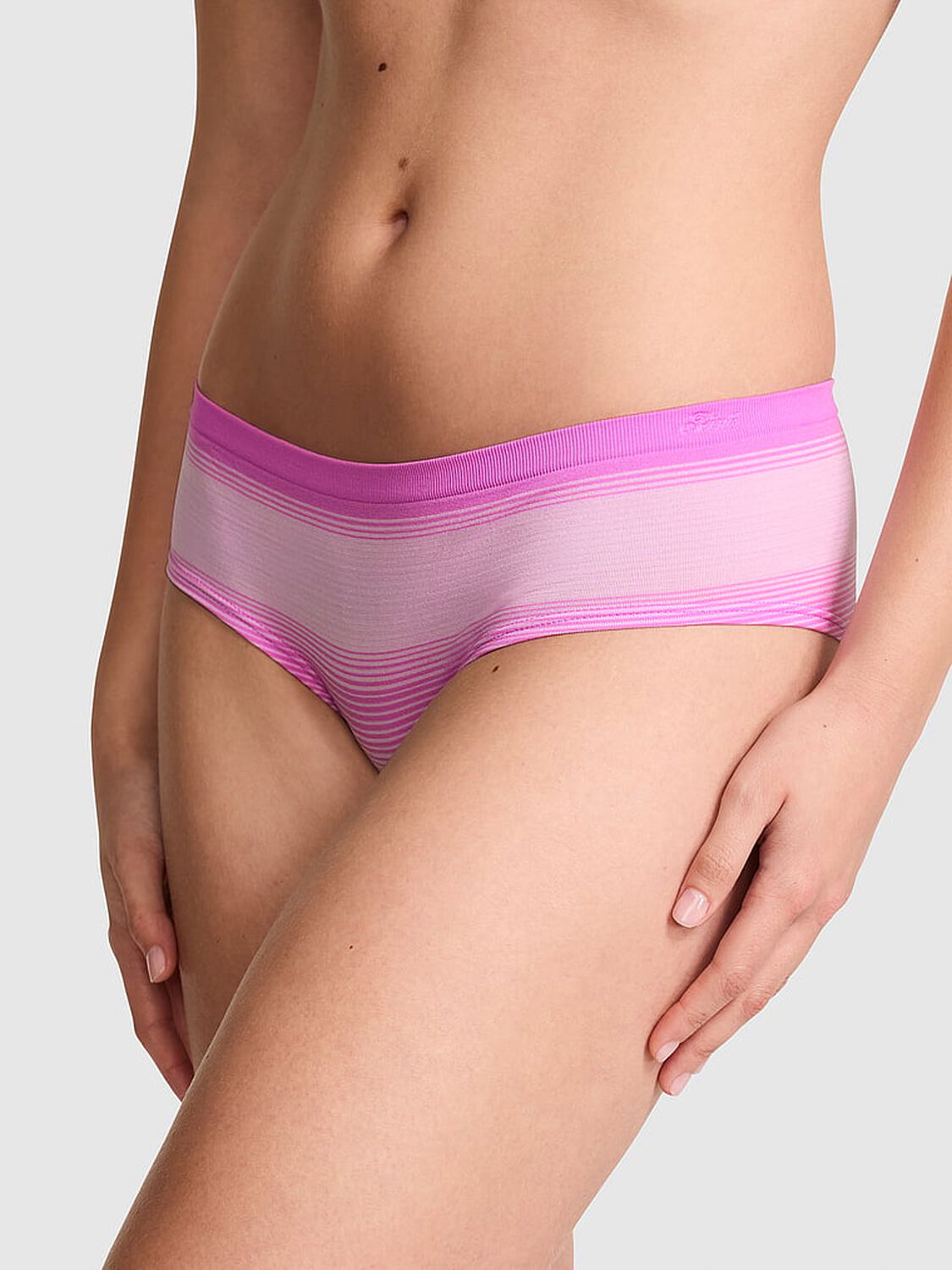 vs Pink Seamless Hiphugger Panty Pink Lollipop Ombre Stripes 1 of 3 