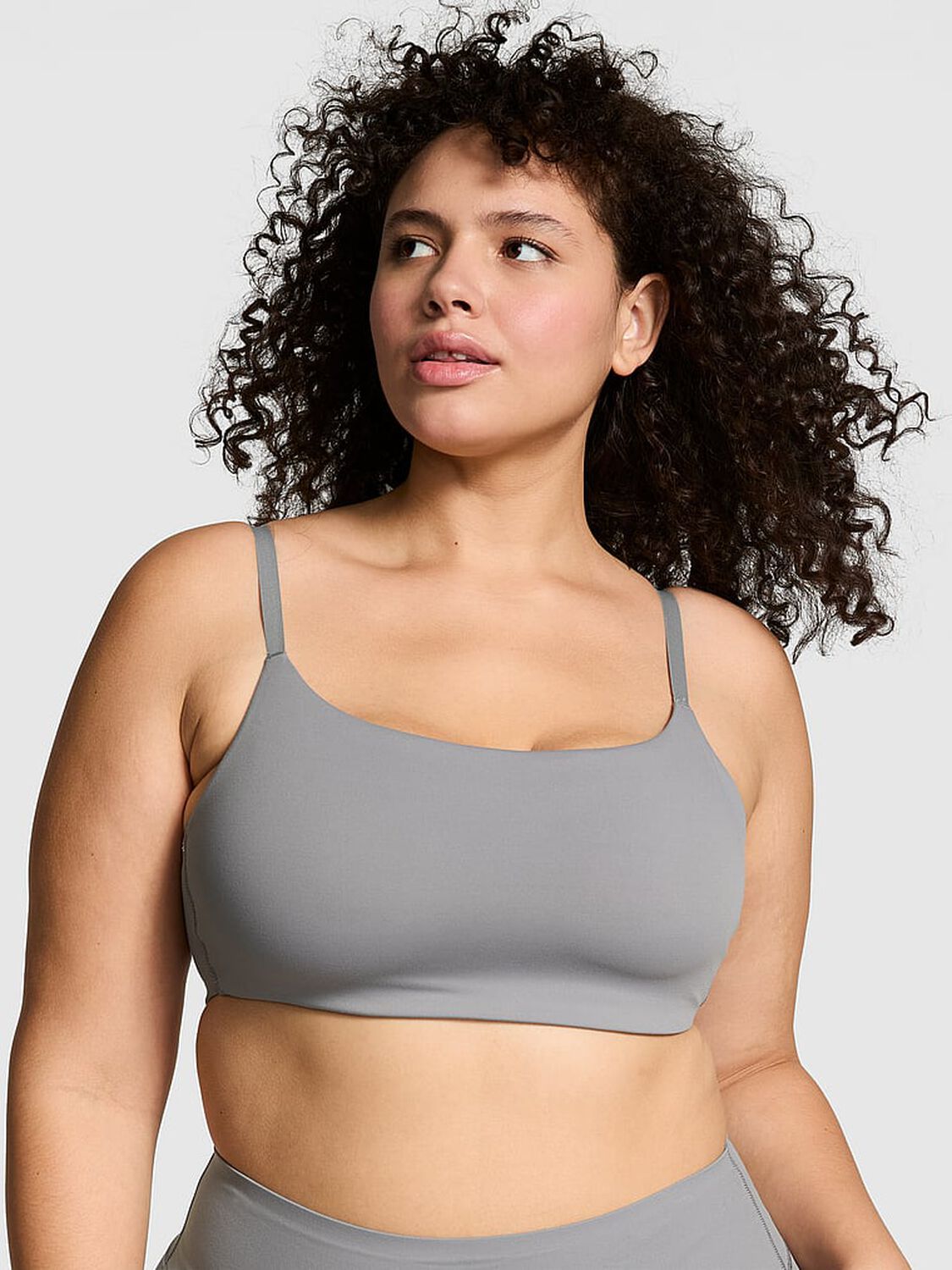 vs Pink Relay Square-Neck Sports Bra Night Owl Grey 1 of 4 