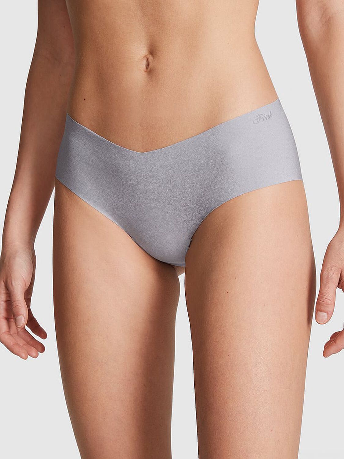 vs Pink No-Show Hiphugger Panty Grey Oasis 1 of 3 