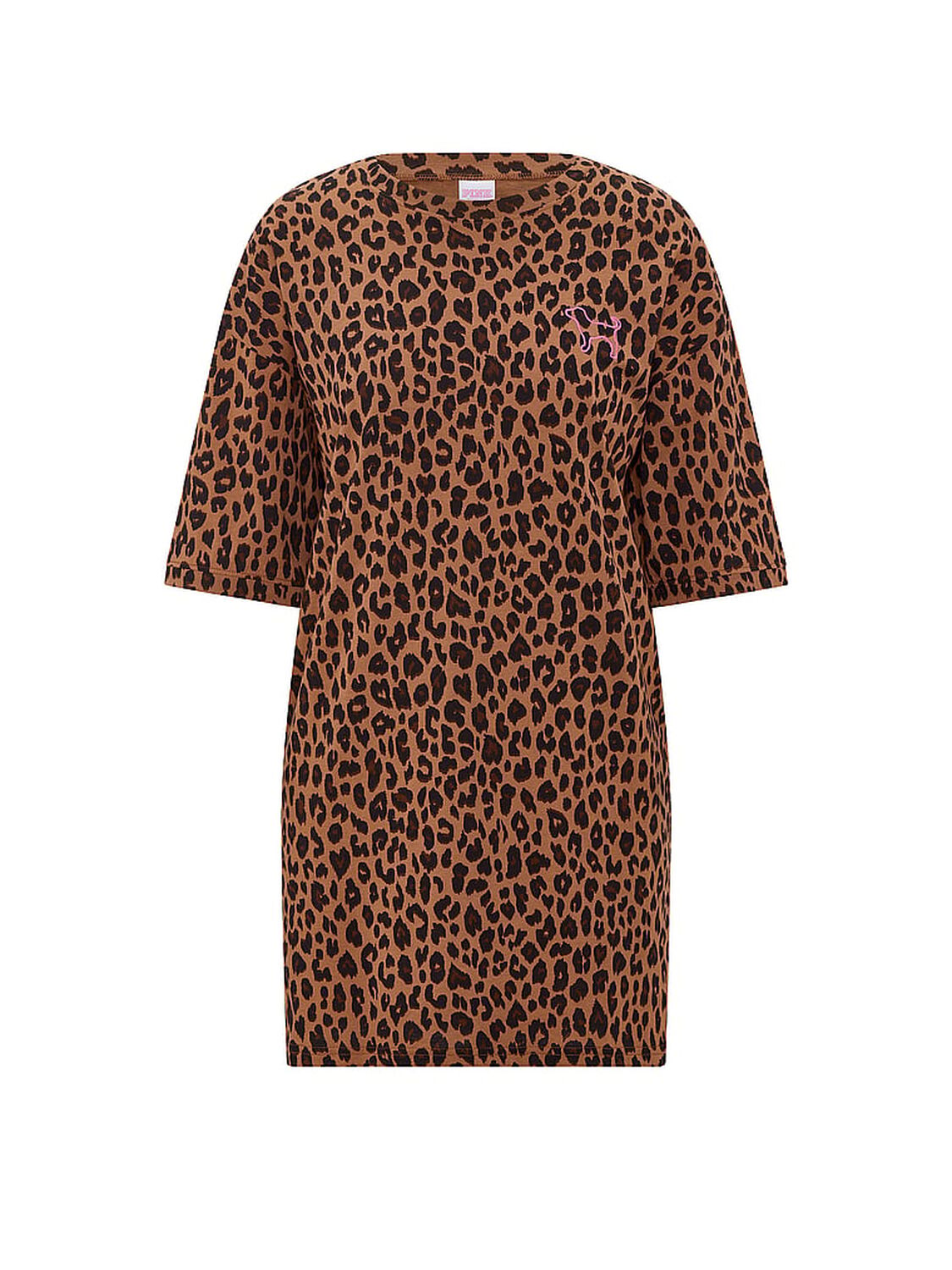 vs Pink Campus Cotton&trade; T-Shirt Dress Leopard 3 of 3 