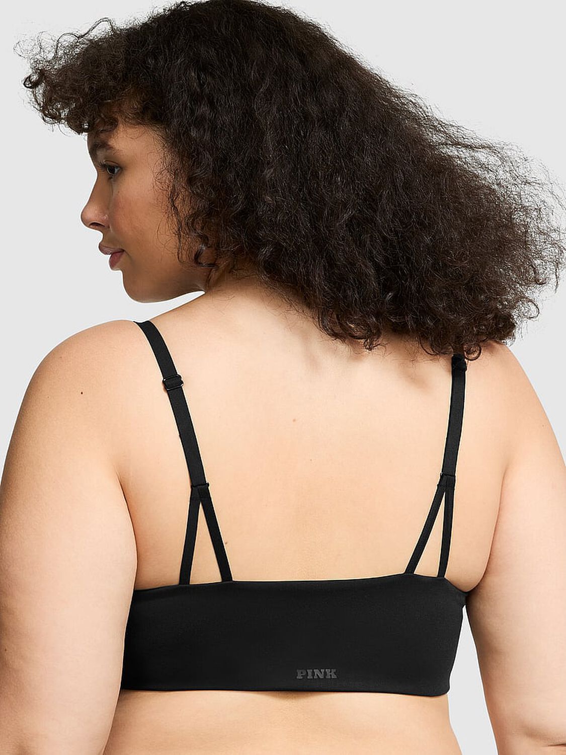vs Pink Relay Square-Neck Sports Bra Pure Black 2 of 4 