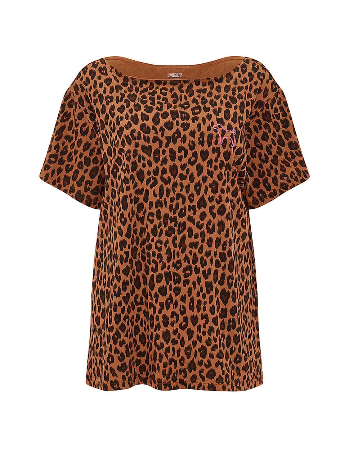vs Pink Campus Cotton&trade; Off-The-Shoulder Tee Leopard 3 of 3 