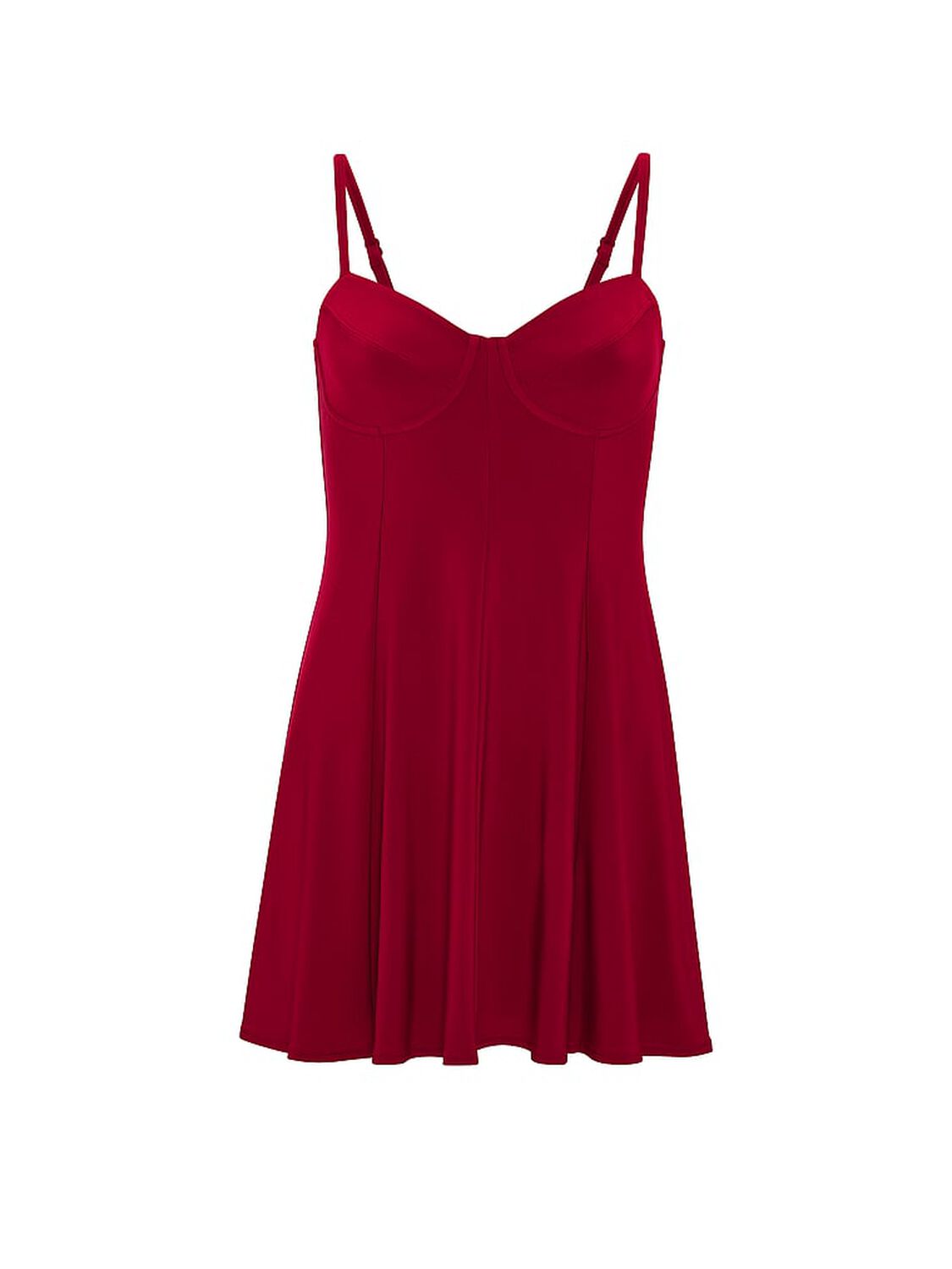 vs Pink Night-Out Stretchy Knit Corset Dress Red Lacquer 3 of 3 