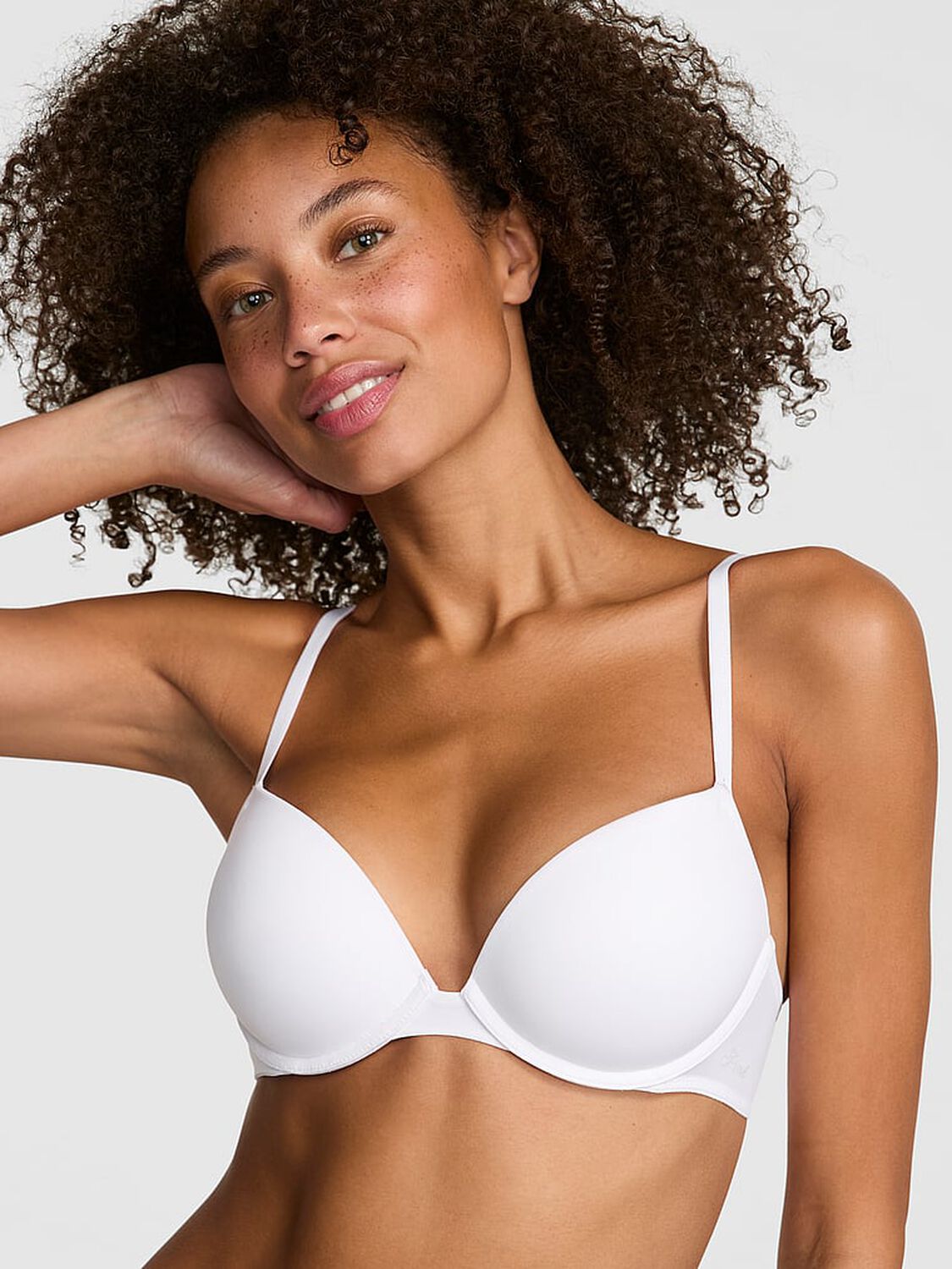 pink Pink Wear Everywhere Wear Everywhere Super Push-Up Bra White 1 of 3 