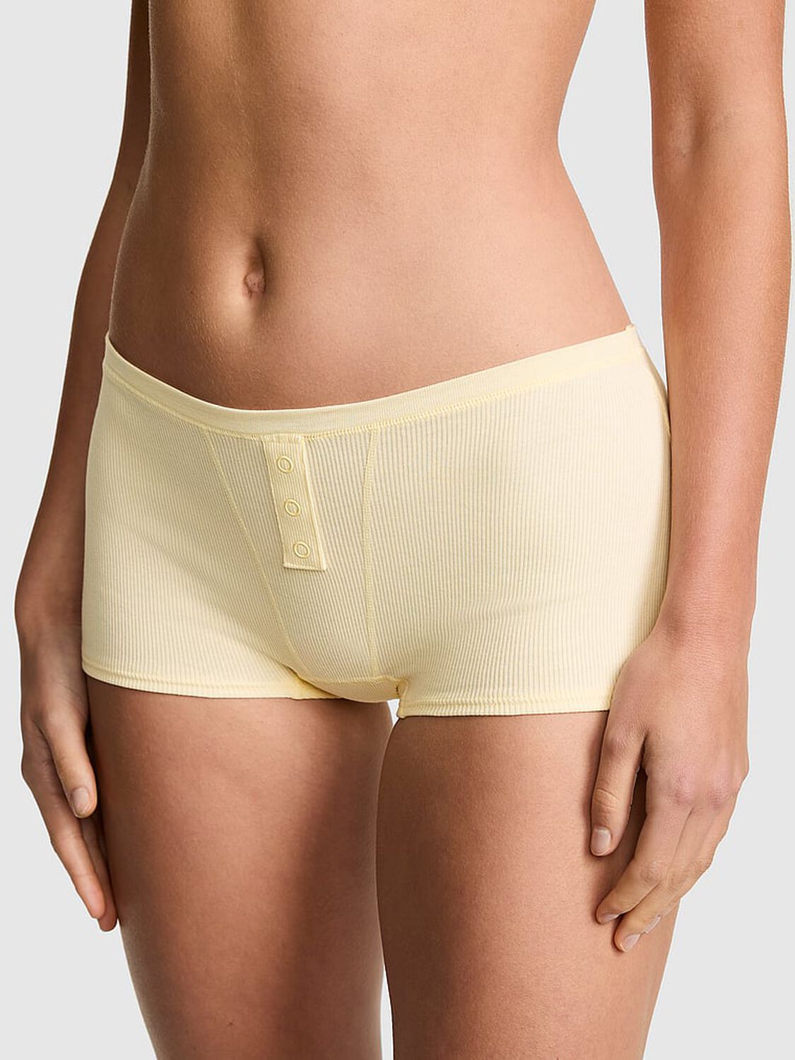 vs Pink Cotton Dorm Boyshort Panty Palest Yellow 1 of 3 