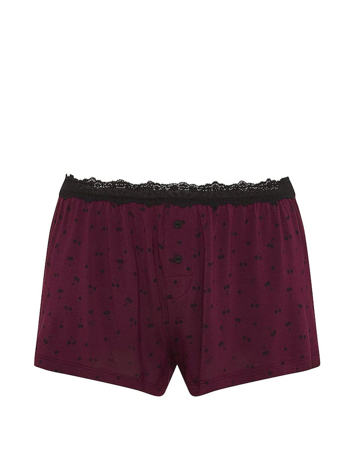 vs Pink 24/7 Lounge Modal Lace-Trim Micro Shorts Cherry Ditsy 3 of 3 
