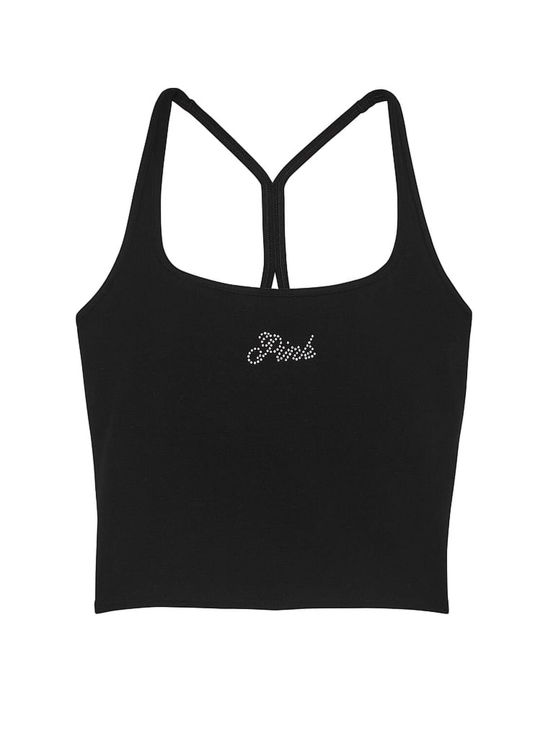 vs Pink All-Day Cotton Tank Top Pure Black Bling 3 of 4 