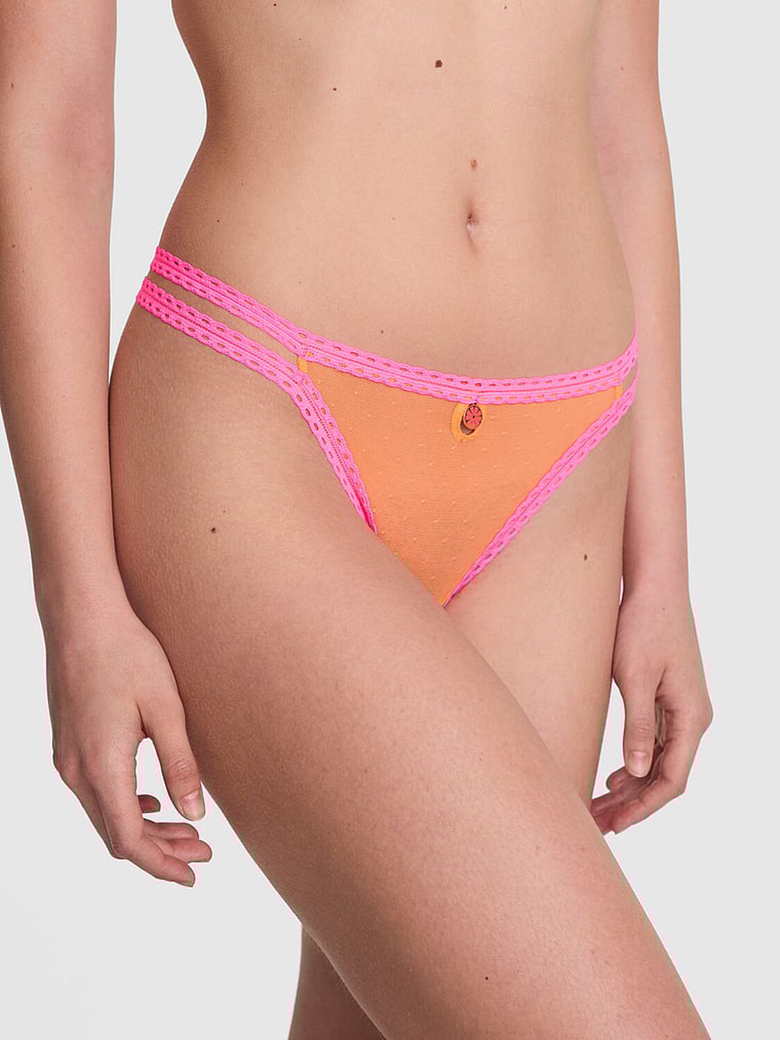 vs Pink Wink Charmed Fruit Strappy Thong Panty Vitamin C And Radiant Rose 1 of 3 