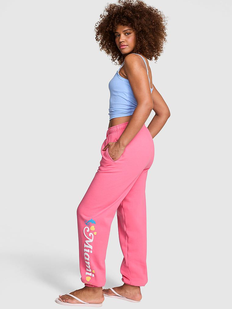 Ivy Fleece Campus Sweatpants Love Me Pink | Victoria's Secret