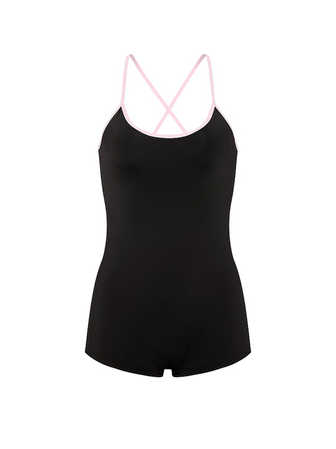 pink Swim Strappy Onesie Swimsuit Black 3 of 3 