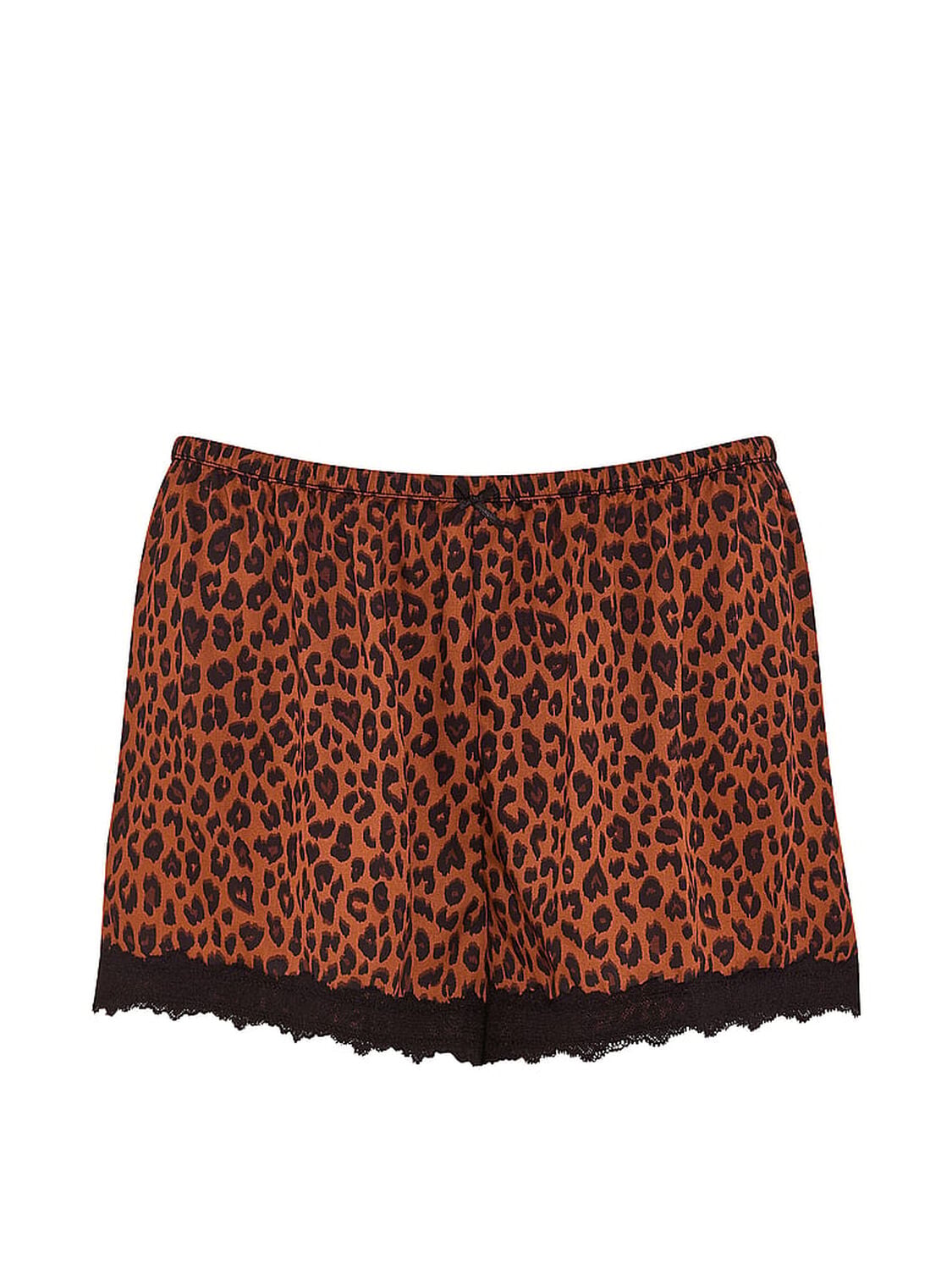 vs Pink Silky Lace-Trim Boxy Pajama Shorts Leopard Print 3 of 4 