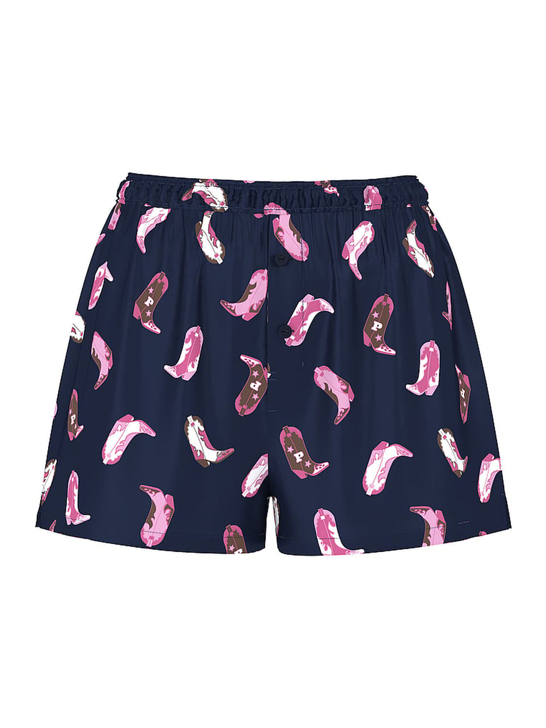 vs Pink Silky Sleep Boxy Pajama Shorts Cowgirl Boot Print 3 of 4 