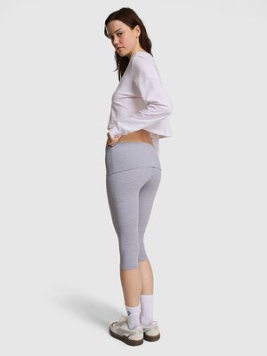 All-Day Cotton Foldover Capri Leggings