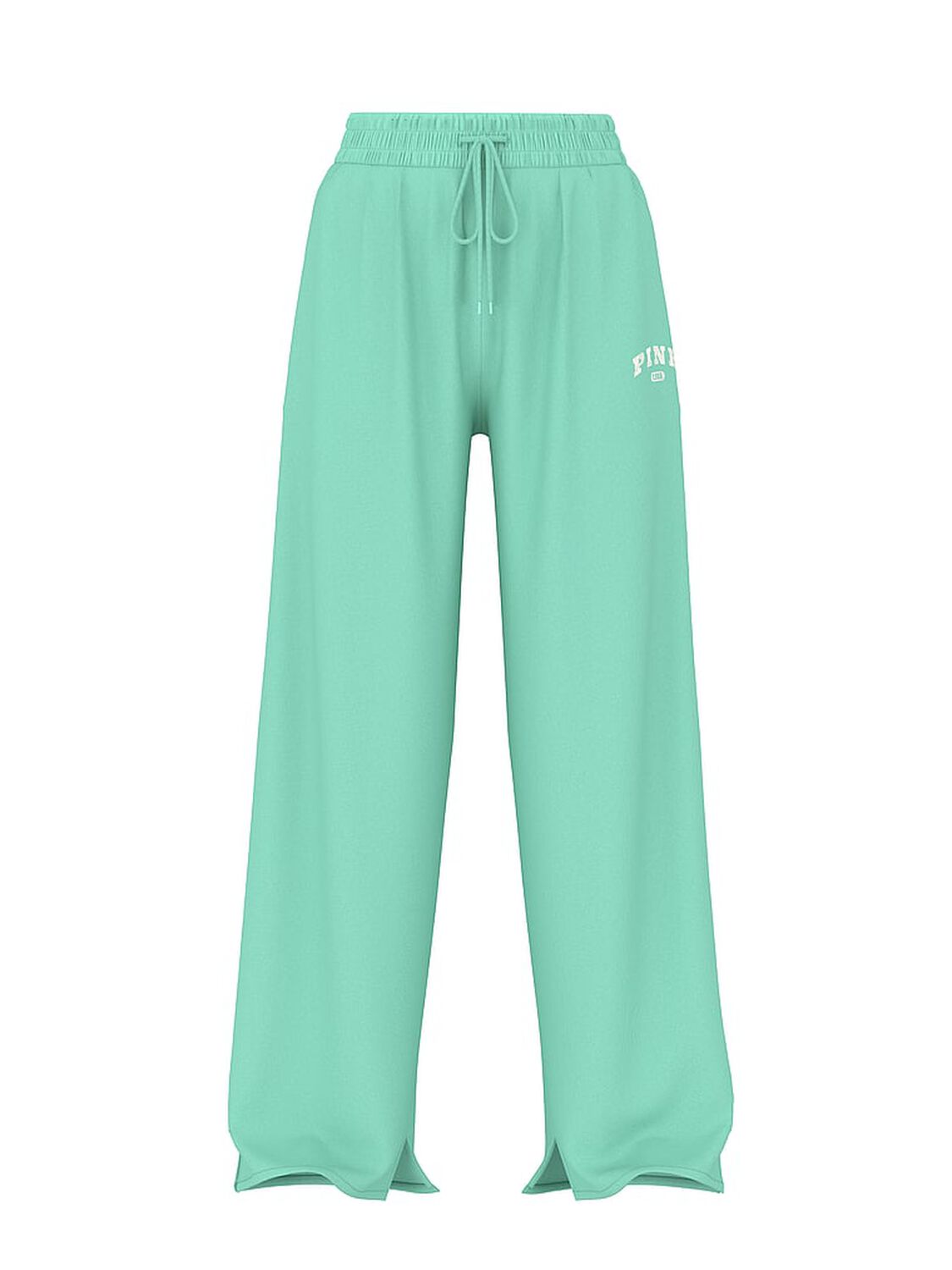 vs Pink Ivy Fleece Wide-Leg Split-Hem Sweatpants Sweet Mint 3 of 3 