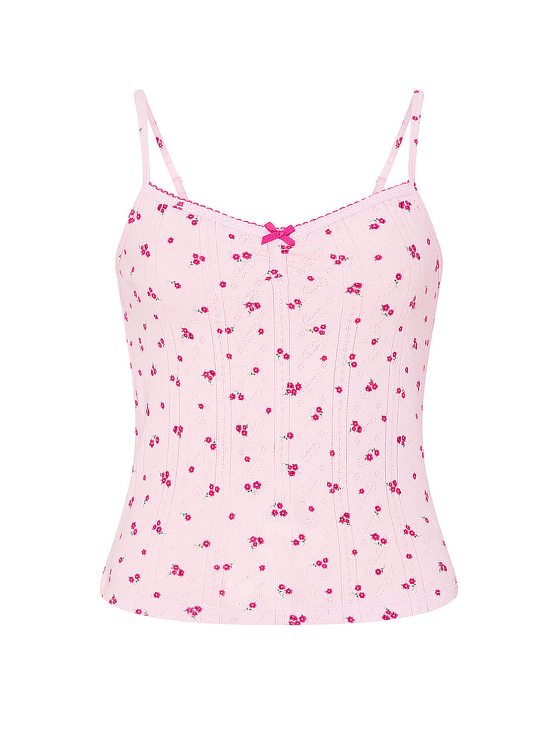 vs Pink Pointelle Sweetheart Cami Pink Ditsy Floral 3 of 3 