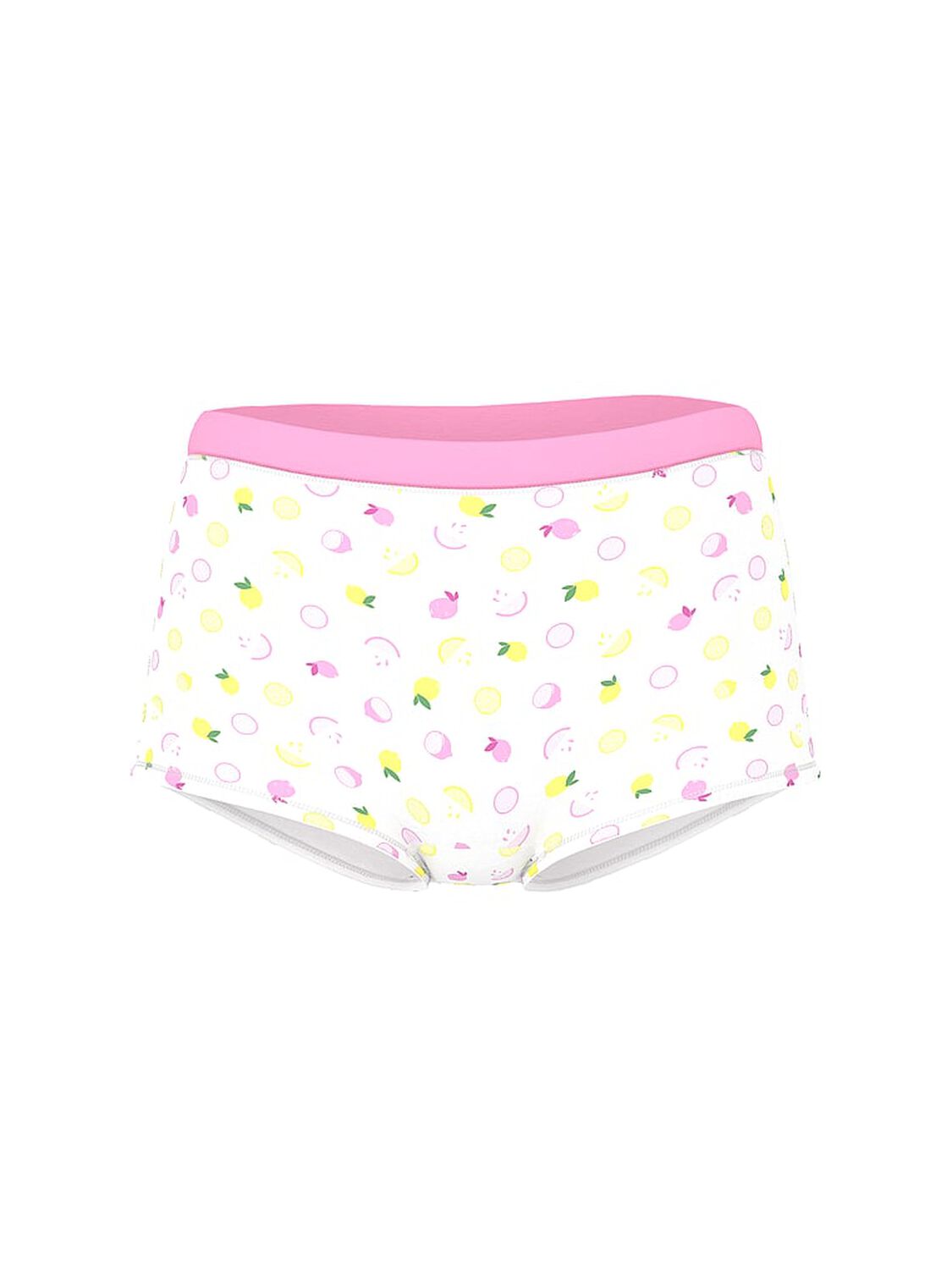 vs Pink Logo Cotton Shine Boyshort Panty White Lemon Print 3 of 4 