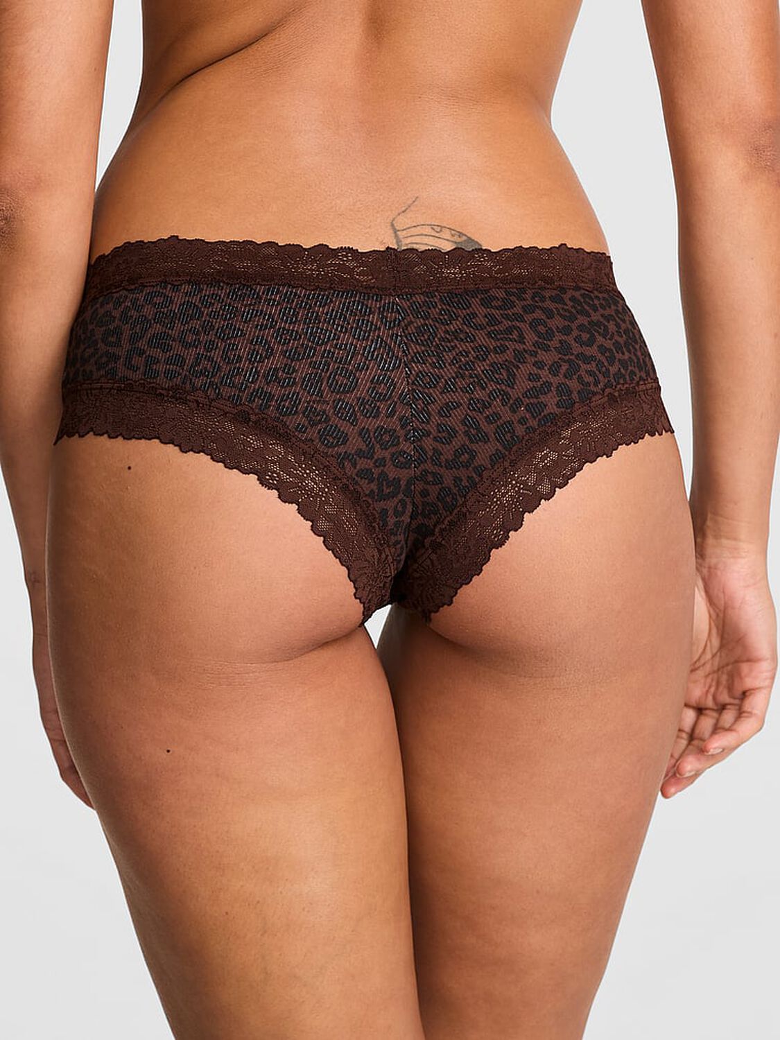 vs Pink Wink Lace-Trim Cheeky Panty Ganache Leopard Print 2 of 3 