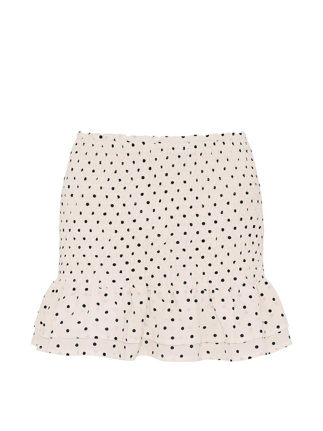 vs Pink Flirty Fit Smocked Mini Skirt White Dot 3 of 4 