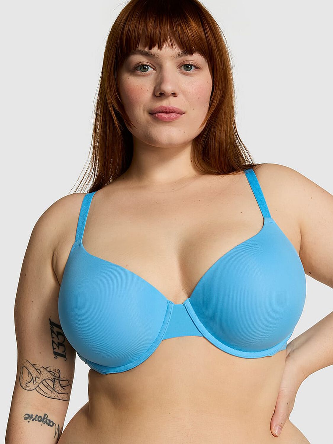 vs Pink Wear Everywhere Wear Everywhere Lightly Lined T-Shirt Bra Castaway Blue 1 of 4 