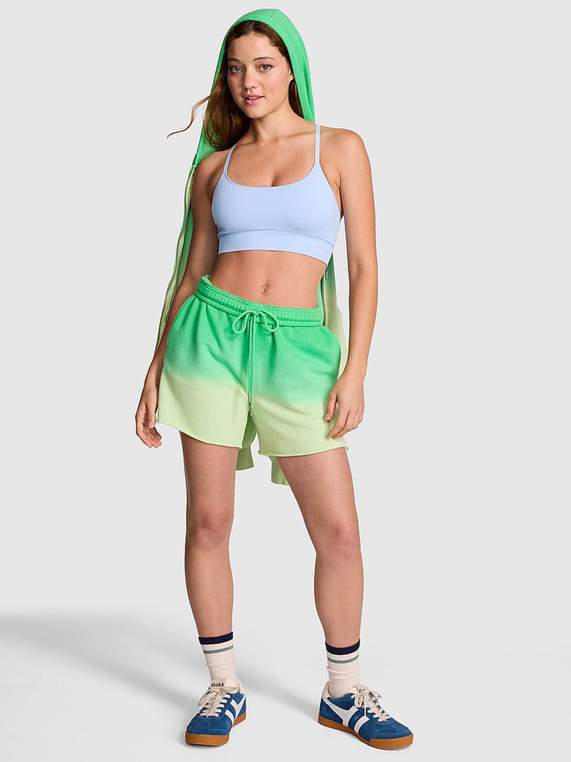 vs Pink Ivy Fleece Campus Shorts Pale Petal 1 of 3 