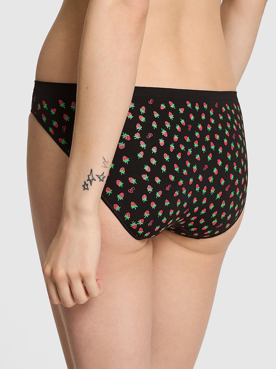 vs Pink Seamless Bikini Panty Black Strawberry Print 2 of 3 