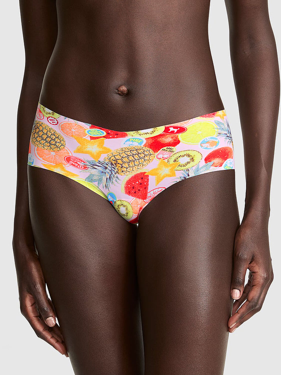 vs Pink No-Show Hiphugger Panty Boardwalk Pink Fruit Print 1 of 3 