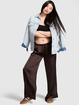 Satin Pull-On Trouser Pants