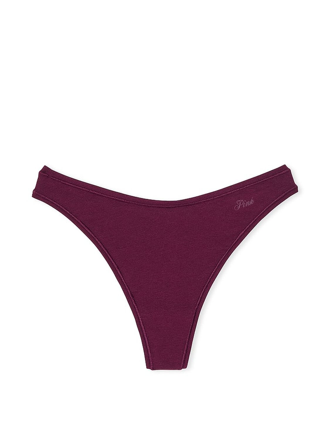 vs Pink Cotton High-Leg Thong Panty Wild Rose 3 of 3 