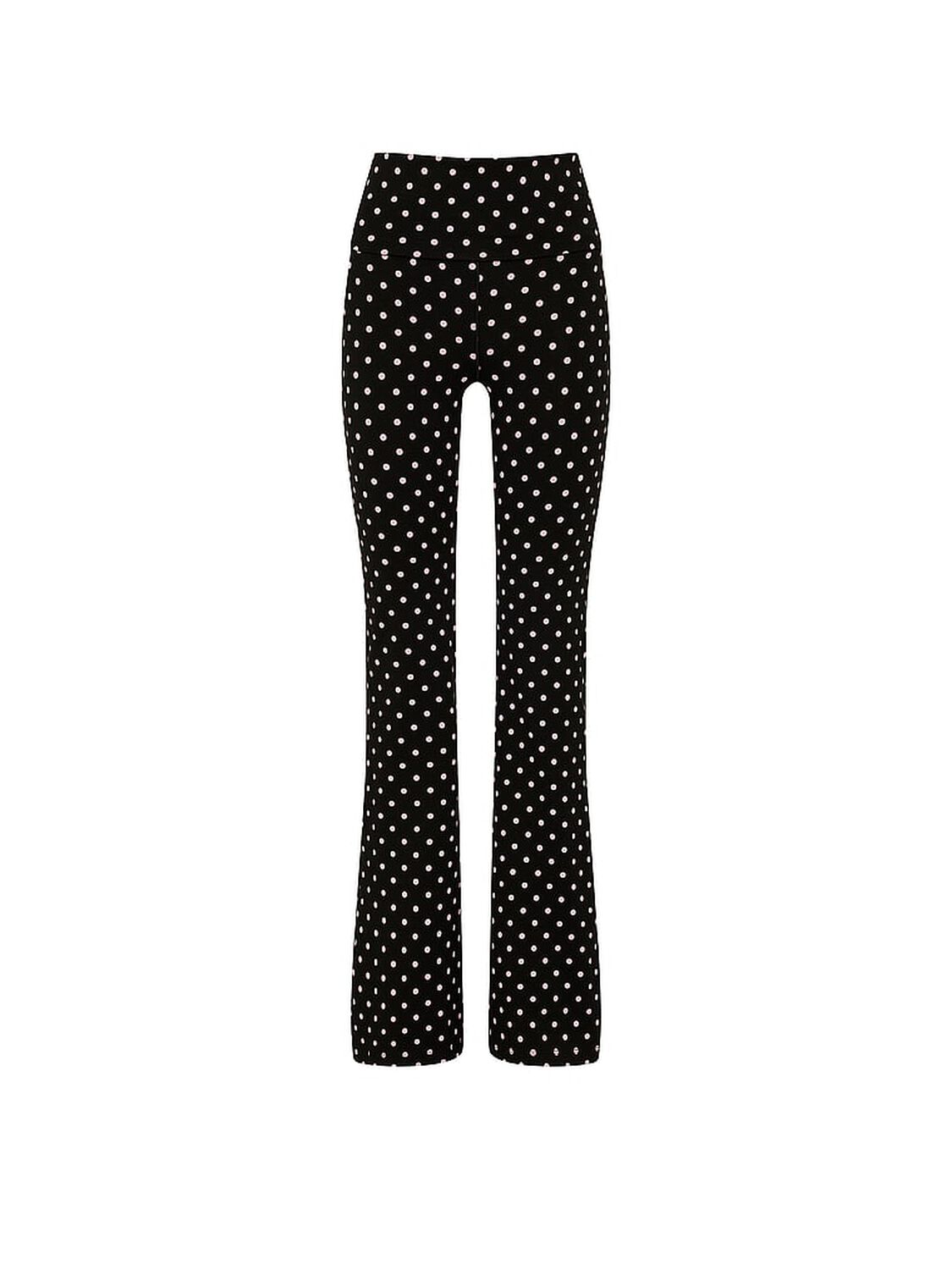 pink Pink All-Day Cotton&trade; Foldover Flare Leggings Black With Pink Dot Bling 3 of 4 