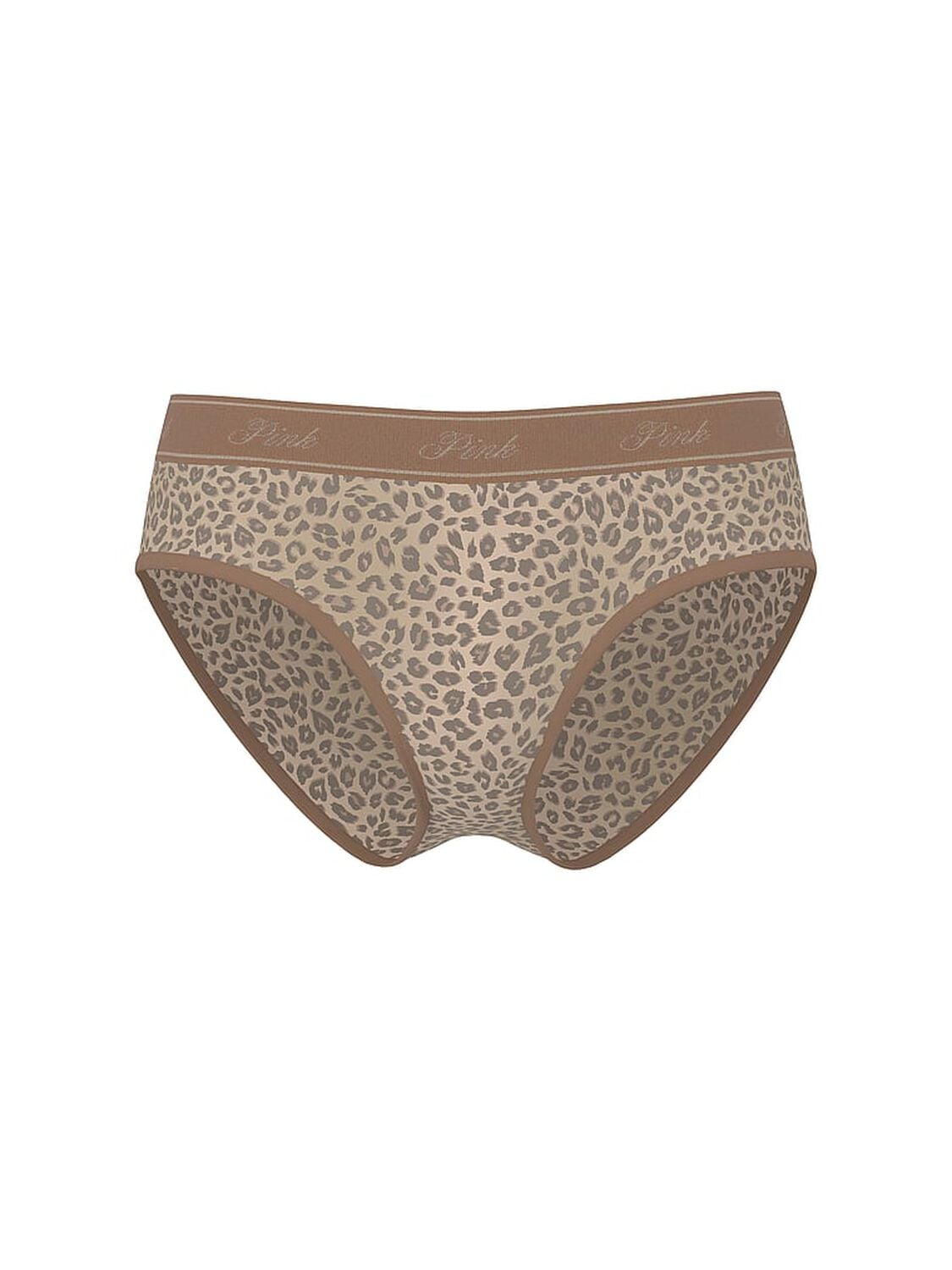 vs Pink Logo Cotton Hiphugger Panty Birch Brown Leopard Print 3 of 3 