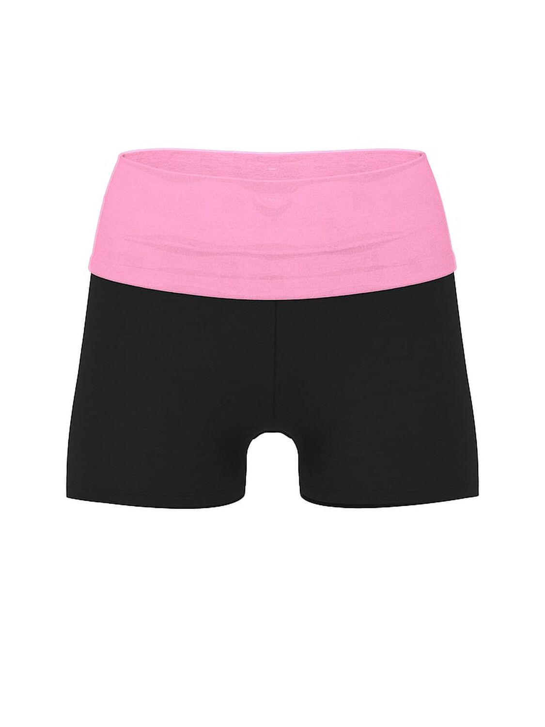 vs Pink All-Day Cotton&trade; Foldover 3" Bike Shorts Pure Black Bling With Pink Lollipop 3 of 3 