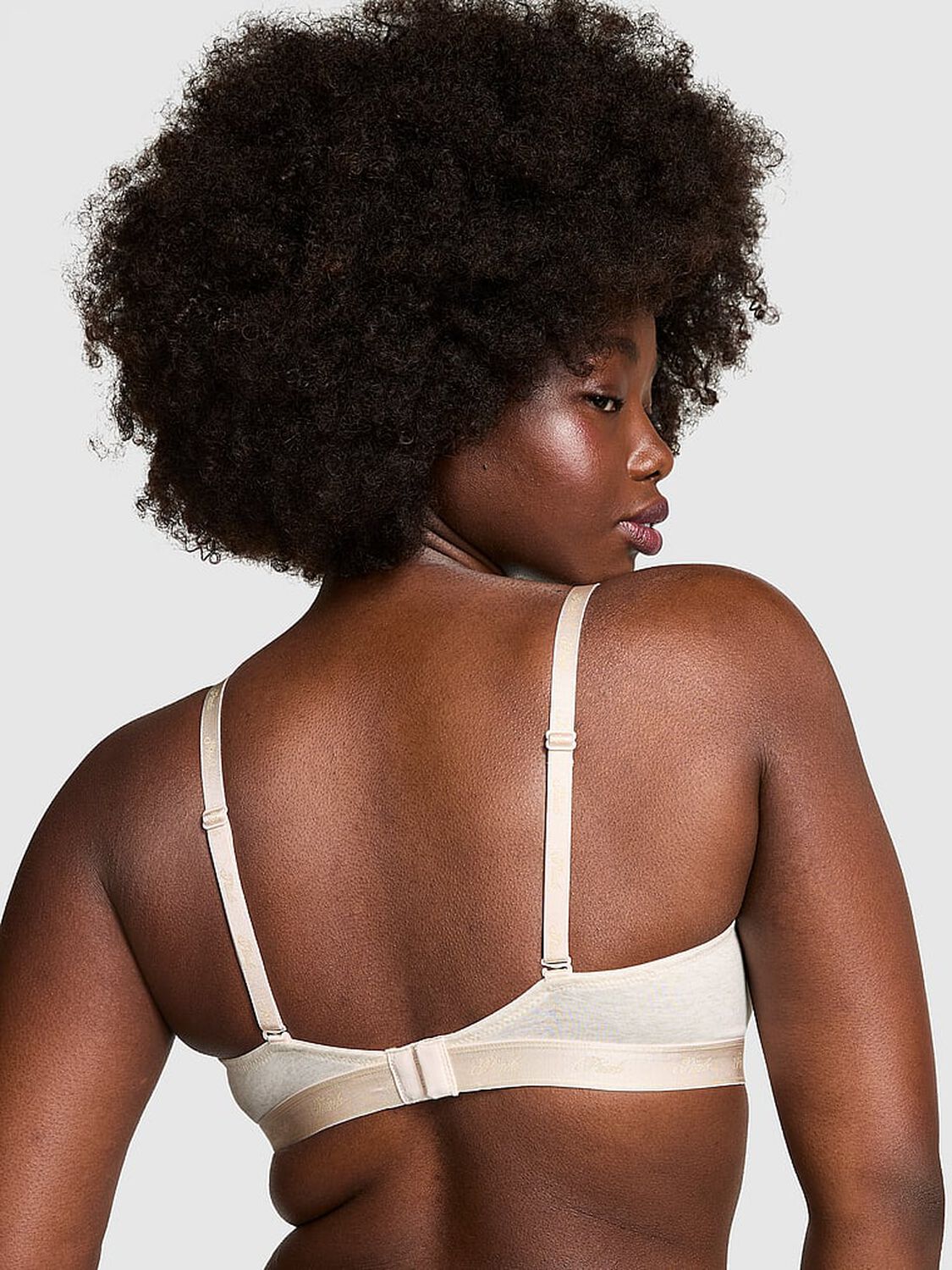 vs Pink Wear Everywhere Wear Everywhere Push-Up Bra Natural Heather 2 of 3 