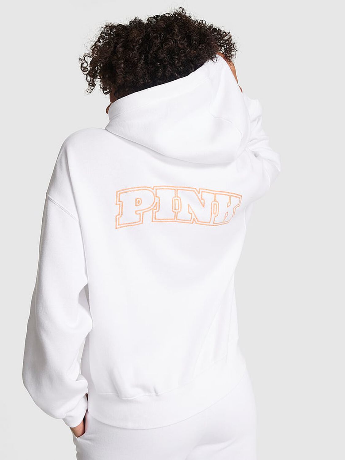 vs Pink Ivy Fleece Campus Full-Zip Hoodie Vs White 2 of 3 