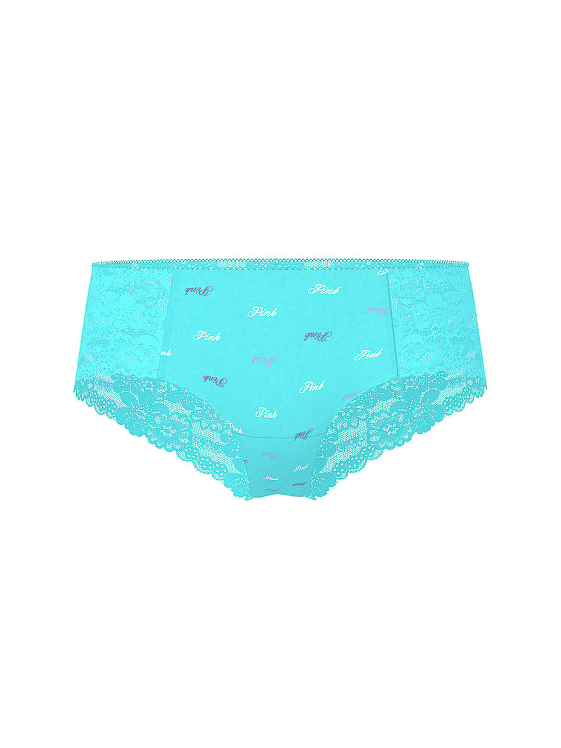 vs Pink No-Show Cheeky Panty Aqua Chill Heritage Script Print 3 of 3 