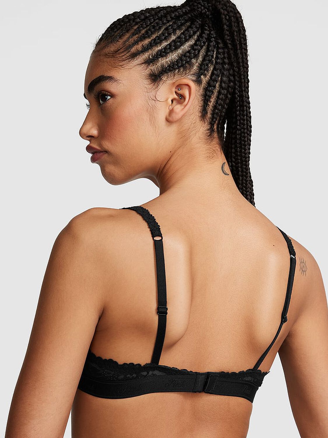 vs Pink Wink Lightly Lined Balconette Bra Pure Black 2 of 3 