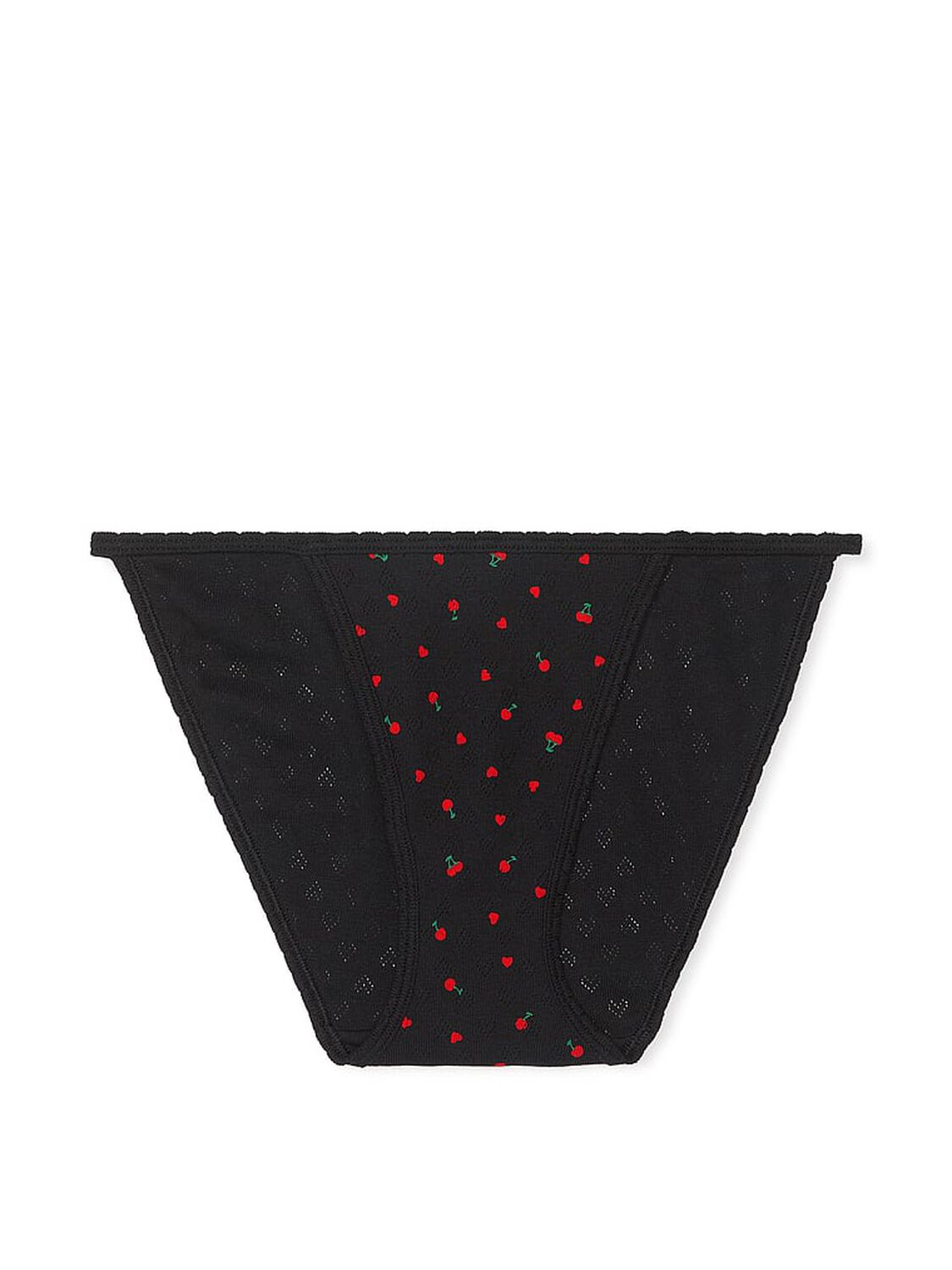 vs Pink Cotton String Bikini Panty Black Cherry Heart Print 3 of 4 