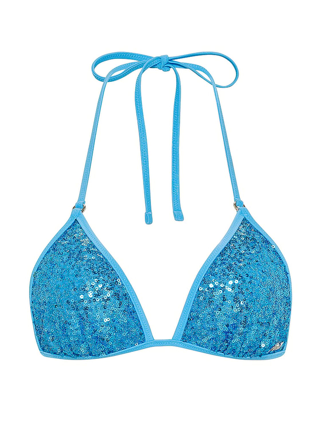 pink Swim Triangle String Bikini Top Capri Blue 3 of 3 