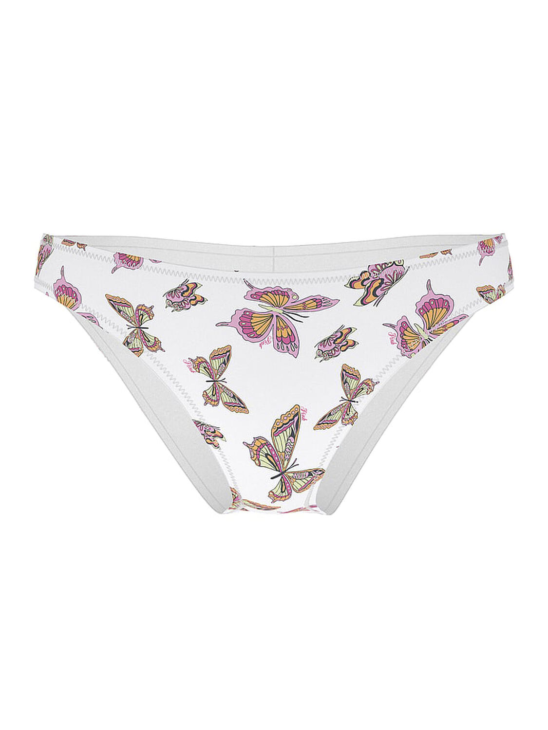 vs Pink Ruched Brazilian Bikini Bottom Limited Edition White Butterfly 3 of 3 