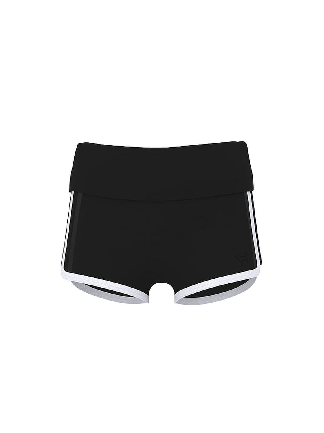 vs Pink Campus Fleece&trade; Foldover Shorts Pure Black 3 of 3 