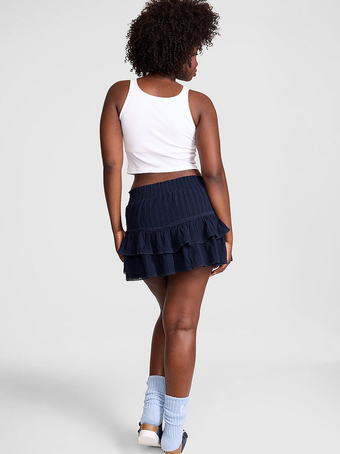 vs Pink Frill Seeker Ruﬄe Skort Noir Navy 2 of 3 