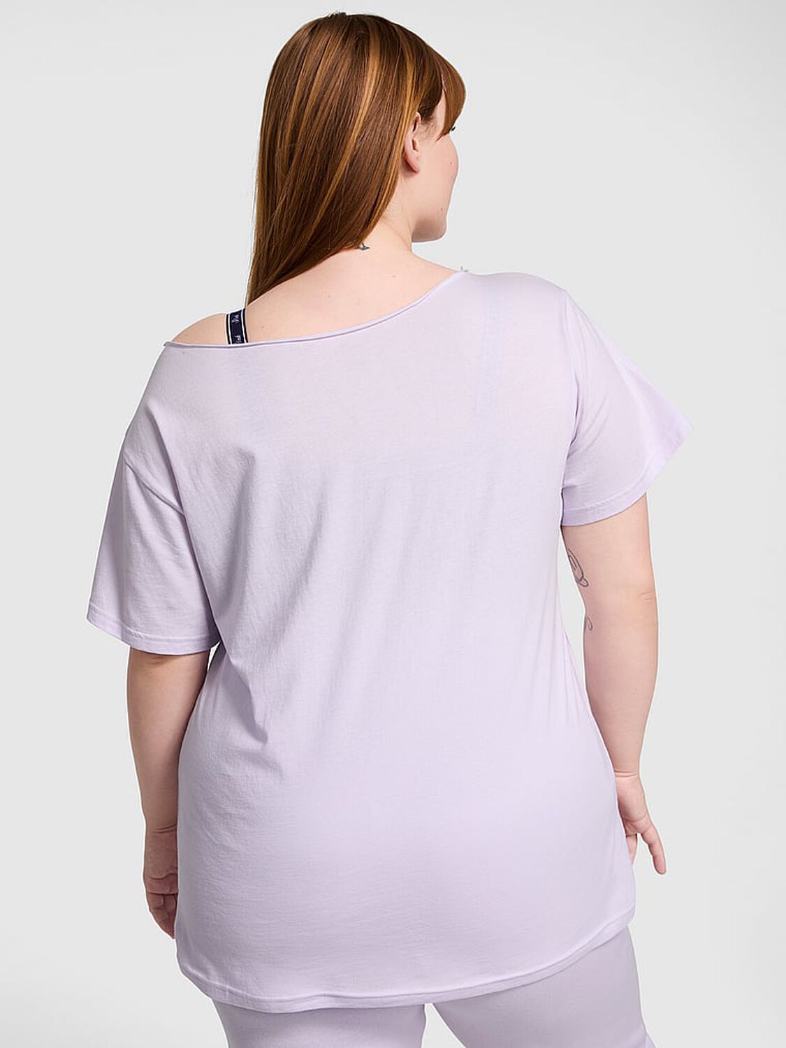vs Pink Campus Cotton Off-The-Shoulder Tee Purple Whisper 86 2 of 3 