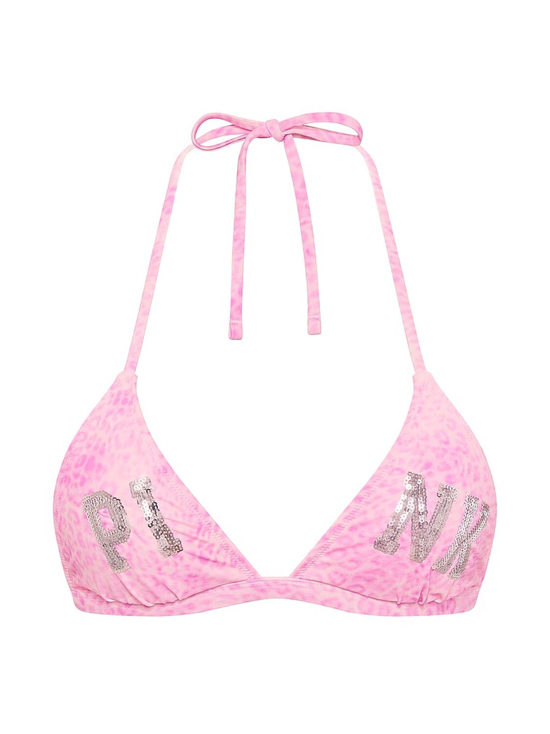 vs Pink Push-Up Triangle String Bikini Top Leo Haze Pink 3 of 4 